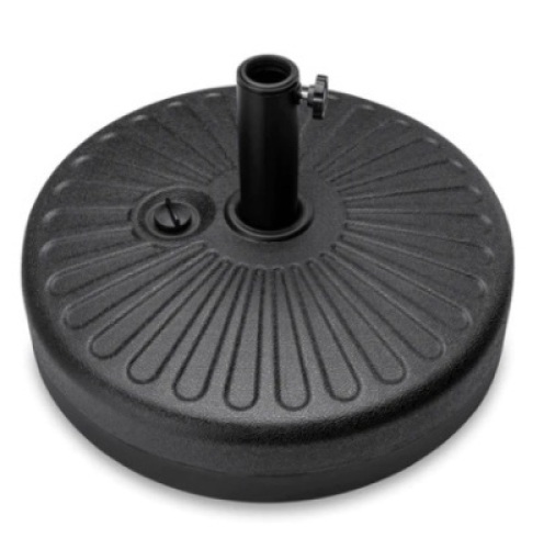 Plastic Patio Umbrella Base Pole Holder Accessory w/ Adjustable Knob, Black