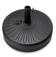 Plastic Patio Umbrella Base Pole Holder Accessory w/ Adjustable Knob, Black