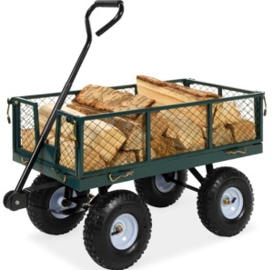 Steel Garden Utility Cart Wagon w/ 400lb Capacity, Removable Sides, Handle,APPEARS NEW