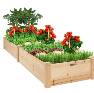 8x2ft Wooden Raised Garden Bed Planter for Garden, Lawn, Yard,APPEARS NEW