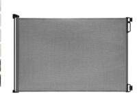 Extra Wide Indoor Outdoor Retractable Baby Gate, 33" Tall, Extends up to 71" Wide, Grey, Appears New