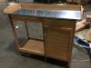 Wood Bar Cart - Damaged Leg, Door Screwed on Wrong&nbsp;