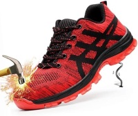 Case of (15) showcai Unisex Steel Toe Work Shoes, Various Sizes, Red - Appear New&nbsp;