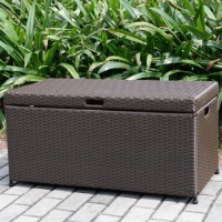 Jeco&nbsp;Espresso Wicker Patio Storage Deck Box - Appears New&nbsp;
