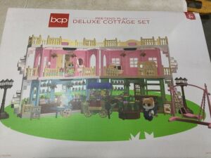 Deluxe Cottage Dollhouse Mansion Pretend Toy Playset w/ Tiny Critters