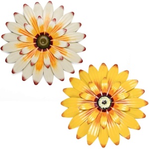 Yeahome 15.5'' Metal Flower Wall Decor, Set of 2 - Appears New 