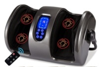 Reflexology Shiatsu Foot Massager w/ High-Intensity Rollers, Remote Control, Gray