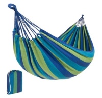 2-Person Brazilian-Style Double Hammock w/ Portable Carrying Bag, Blue