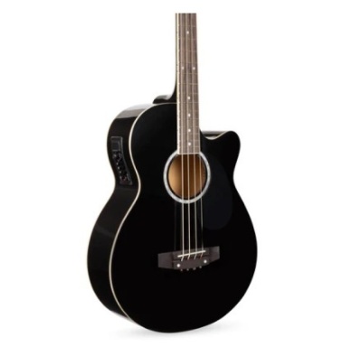 Acoustic Electric Bass Guitar w/ Equalizer, Truss Rod, Black