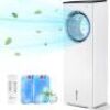 COMFYHOME Bladeless Evaporative Cooler, 2-in-1 Windowless Portable Air Conditioner with Remote&nbsp;