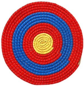 DOSTYLE Traditional Solid Straw Round Archery Target Coloured Rope for Shooting Practice - Appears New 