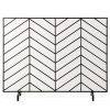 Single Panel Iron Chevron Fireplace Screen w/ Antique Finish - 38x31in&nbsp;