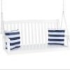 Wooden Curved Back Hanging Porch Swing Bench w/ Mounting Chains - 48in&nbsp;