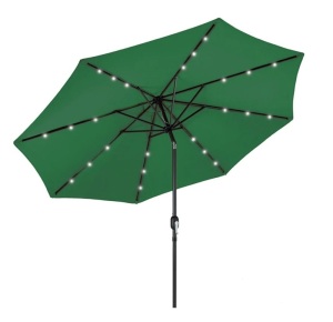 Solar LED Lighted Patio Umbrella w/ Tilt Adjustment, UV-Resistance - 10ft,APPEARS NEW