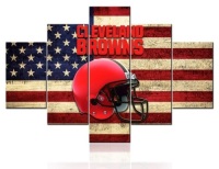 TUMOVO&nbsp;NFL Rustic Home Decor Cleveland Browns&nbsp;5 Canvas Pieces Ready to Hang &nbsp;60" W x 40" H - Appears New&nbsp;&nbsp;