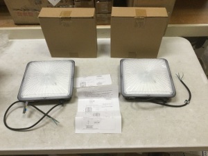 45W LED Canopy Lights, 2-Pack, 5500K White,9.5" x 9.5",100-277V. NEW