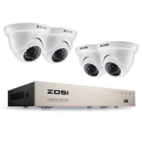 Zosi&nbsp;4-Channel 1080p 1TB Hard Drive DVR Security Camera System with 4 Wired Dome Cameras. Appears New