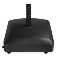Fillable Mobile Umbrella Base Stand w/ 4 Wheels, 2 Locks, 123lb Capacity, Black