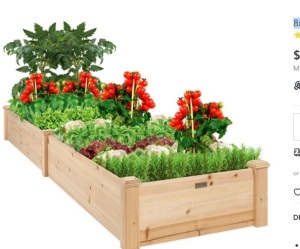 8x2ft Wooden Raised Garden Bed Planter for Garden, Lawn, Yard,APPEARS NEW