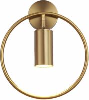 KCO Lighting Brass Modern Wall Mounted Light 1-Light Mid Century Circle Wall Sconce