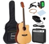 Beginner Acoustic Electric Cutaway Guitar Set w/ Case, Strap - 41in,APPEARS NEW