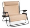 2-Person Double Wide Zero Gravity Chair Lounger w/ Cup Holders, Headrest