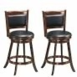 Costway Swivel Bar Height Stool Dining Chair Upholstered Espresso 