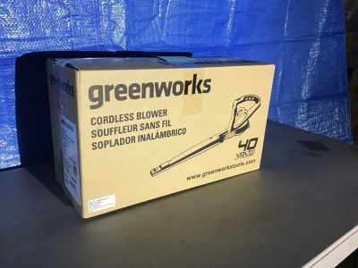 Greenworks cordless Blower, 40 Volt, New, Retail- $129.99