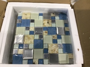 New Idea Tile Kitchen Bath Backsplash Accent Wall Decor TST Glass Metal Tile Marine Animals Icon Beach Style Inner Conch Sea Blue Mosaic Tiles TSTNB11 (Box of 10 Square Feet)