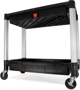 WEN 73162 Two-Tray 300-Pound Capacity Double Decker Service and Utility Cart 