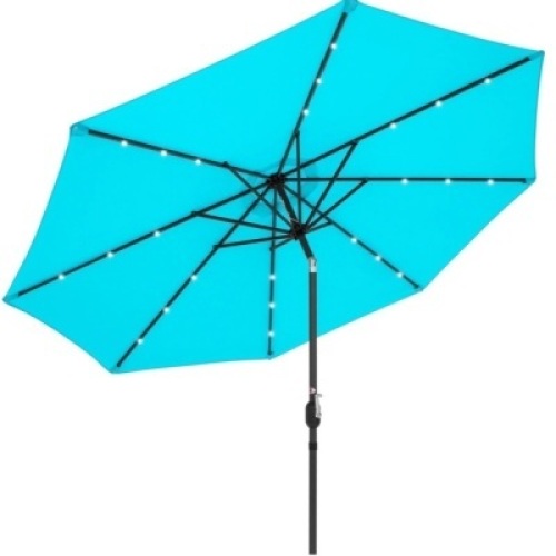 Solar LED Lighted Patio Umbrella w/ Tilt Adjustment, UV-Resistance - 10ft&nbsp;