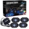 MICTUNING RGB LED Rock Lights with Upgraded APP Bluetooth Controller, Timing Function, Music Mode - 4 Pods Multicolor Neon LED Light Kit. NEW