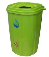 55 Gal. Rain Barrel Green with Brass Spigot