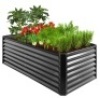 Outdoor Metal Raised Garden Bed for Vegetables, Flowers, Herbs - 6x3x2ft, Gray