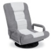 Gaming Floor Chair w/ 360-Degree Swivel, Armrest, Adjustable Backrest, Gray/White