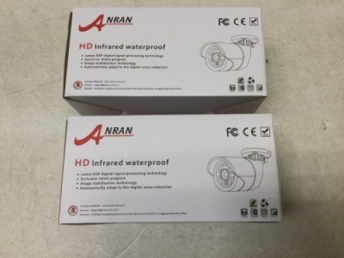 Lot of (2) Anran&nbsp;Outdoor WiFi Security Cameras, 1080P. NEW