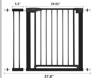 Ronbei Baby gate, Black, 35"-37" wide-30" High, New, Retail - $89.99