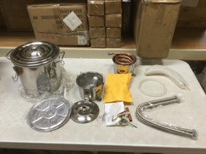 3-Pot Distilling Set. Appeas to be 2-3 Gallons. NEW