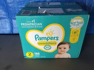 Pampers Swaddlers, Size 2, 186 Count, New, Retail - $50.77