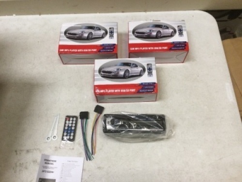 Lot of (3) New&nbsp;Car Stereo Radio 60Wx4 Output Bluetooth FM MP3 Stereo Radio Receiver Aux with USB SD and Remote Control L-JSD-520