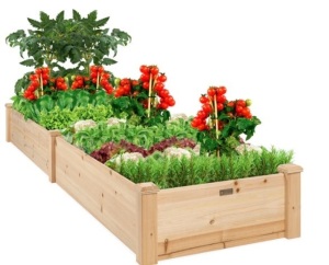 8x2ft Wooden Raised Garden Bed Planter for Garden, Lawn, Yard,NEW