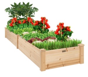 8x2ft Wooden Raised Garden Bed Planter for Garden, Lawn, Yard, APPEARS NEW