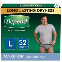 Depend Fit-Flex Underwear, Large, 52 count, New, retail - $19.99