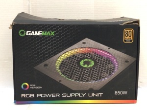 GAMEMAX 850W Power Supply, Untested, Appears New, Retail 119.99