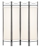 4-Panel Folding Privacy Screen Room Divider Decoration Accent, 6ft, White