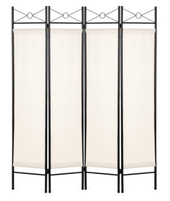 4-Panel Folding Privacy Screen Room Divider Decoration Accent, 6ft, White