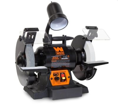 WEN BG4280 5-Amp 8-Inch Variable Speed Bench Grinder with Flexible Work Light - Used, Missing Pieces