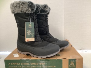 Kamik Womens Snow Boots, 9, E-Commerce Return, Slight Flaw on Seam, Retail 94.99