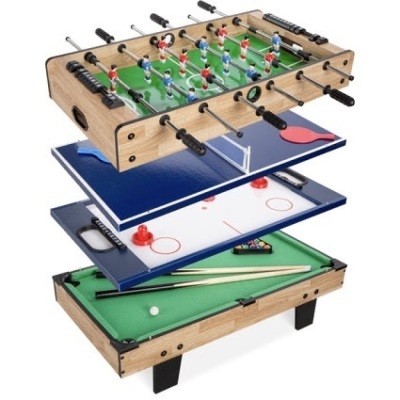 4-in-1 Multi Game Table Set w/ Air Hockey, Table Tennis, Billiards, Foosball 