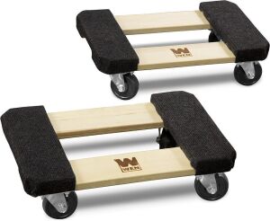 WEN 721218 1000 lbs. Capacity 12 in. x 18 in. Hardwood Furniture Dolly (2-Pack) 